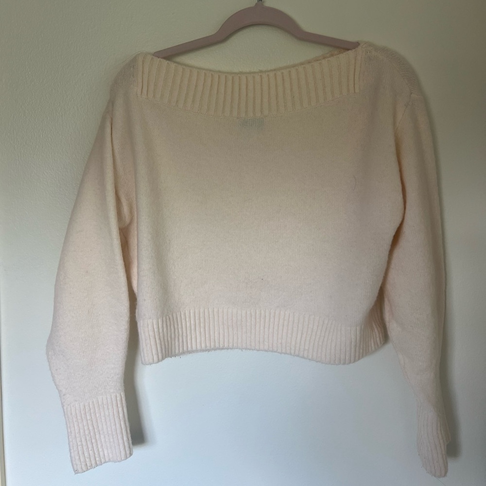Los Angeles Atelier & Other Stories ivory sweater, boat neck, size xs